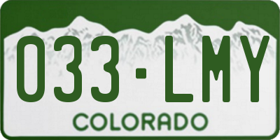 CO license plate 033LMY
