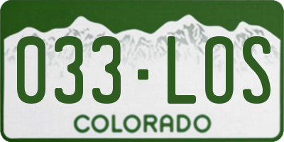 CO license plate 033LOS