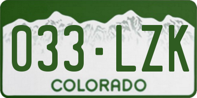 CO license plate 033LZK