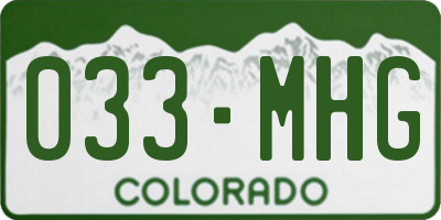 CO license plate 033MHG