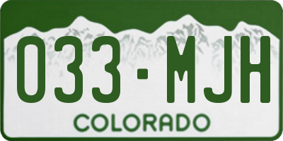 CO license plate 033MJH