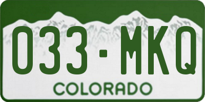 CO license plate 033MKQ