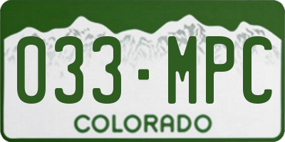 CO license plate 033MPC