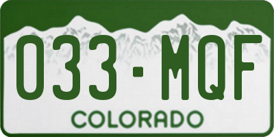 CO license plate 033MQF