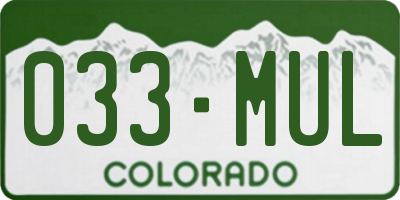 CO license plate 033MUL