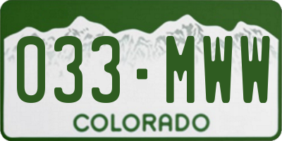 CO license plate 033MWW
