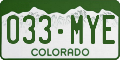 CO license plate 033MYE