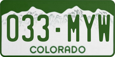 CO license plate 033MYW