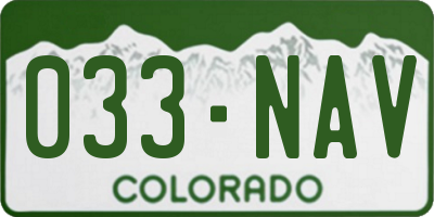 CO license plate 033NAV