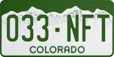 CO license plate 033NFT