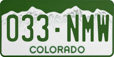 CO license plate 033NMW