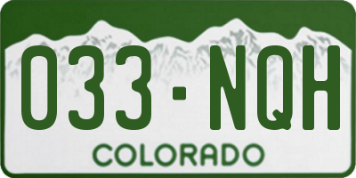 CO license plate 033NQH