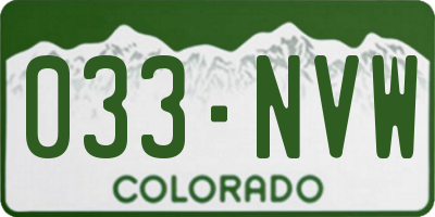 CO license plate 033NVW