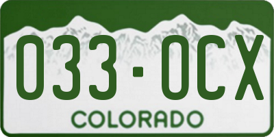 CO license plate 033OCX