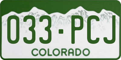 CO license plate 033PCJ