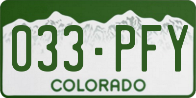 CO license plate 033PFY