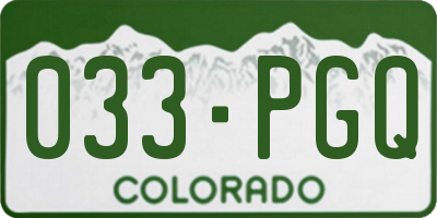 CO license plate 033PGQ