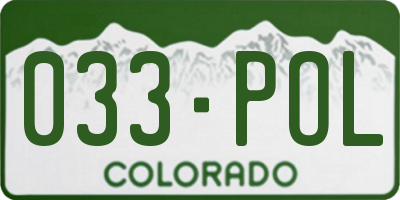 CO license plate 033POL