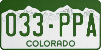 CO license plate 033PPA
