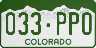 CO license plate 033PPO