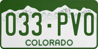 CO license plate 033PVO