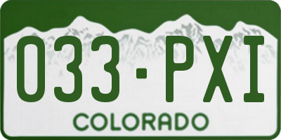 CO license plate 033PXI