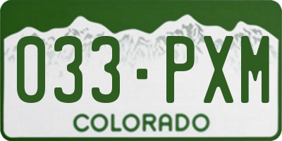 CO license plate 033PXM