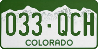 CO license plate 033QCH