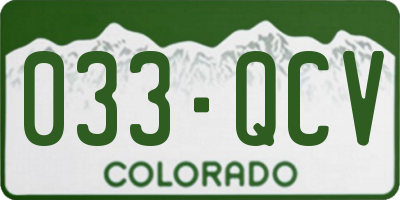 CO license plate 033QCV
