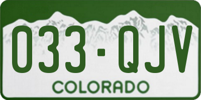 CO license plate 033QJV