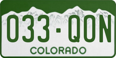 CO license plate 033QON