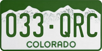CO license plate 033QRC