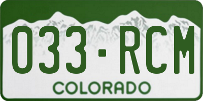 CO license plate 033RCM
