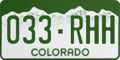 CO license plate 033RHH