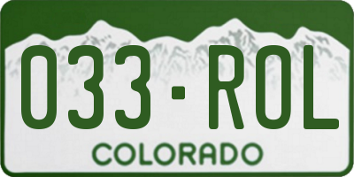 CO license plate 033ROL
