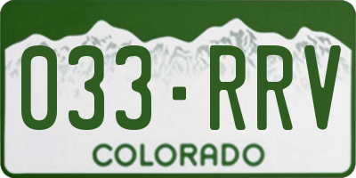 CO license plate 033RRV