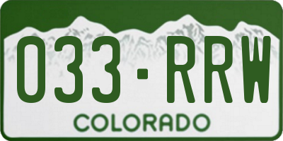 CO license plate 033RRW