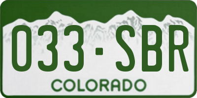 CO license plate 033SBR