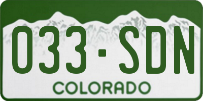 CO license plate 033SDN