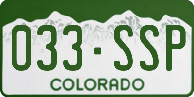 CO license plate 033SSP