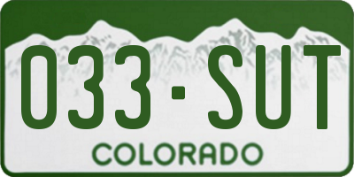 CO license plate 033SUT