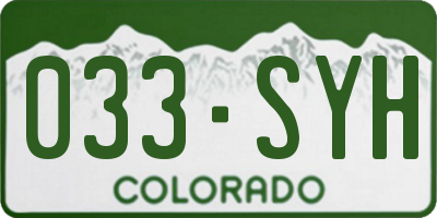 CO license plate 033SYH