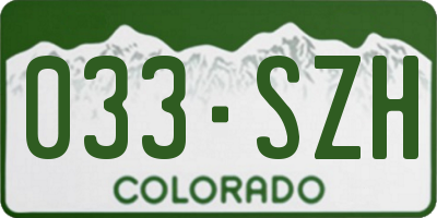 CO license plate 033SZH