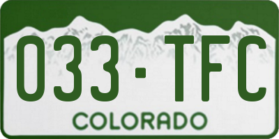 CO license plate 033TFC