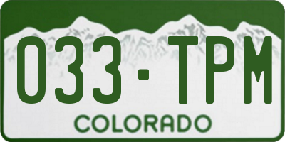 CO license plate 033TPM