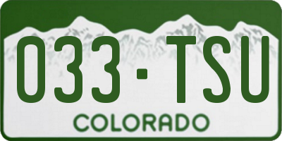 CO license plate 033TSU