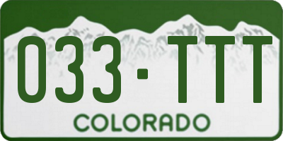 CO license plate 033TTT