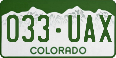 CO license plate 033UAX