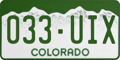 CO license plate 033UIX