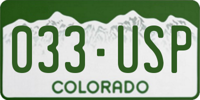 CO license plate 033USP